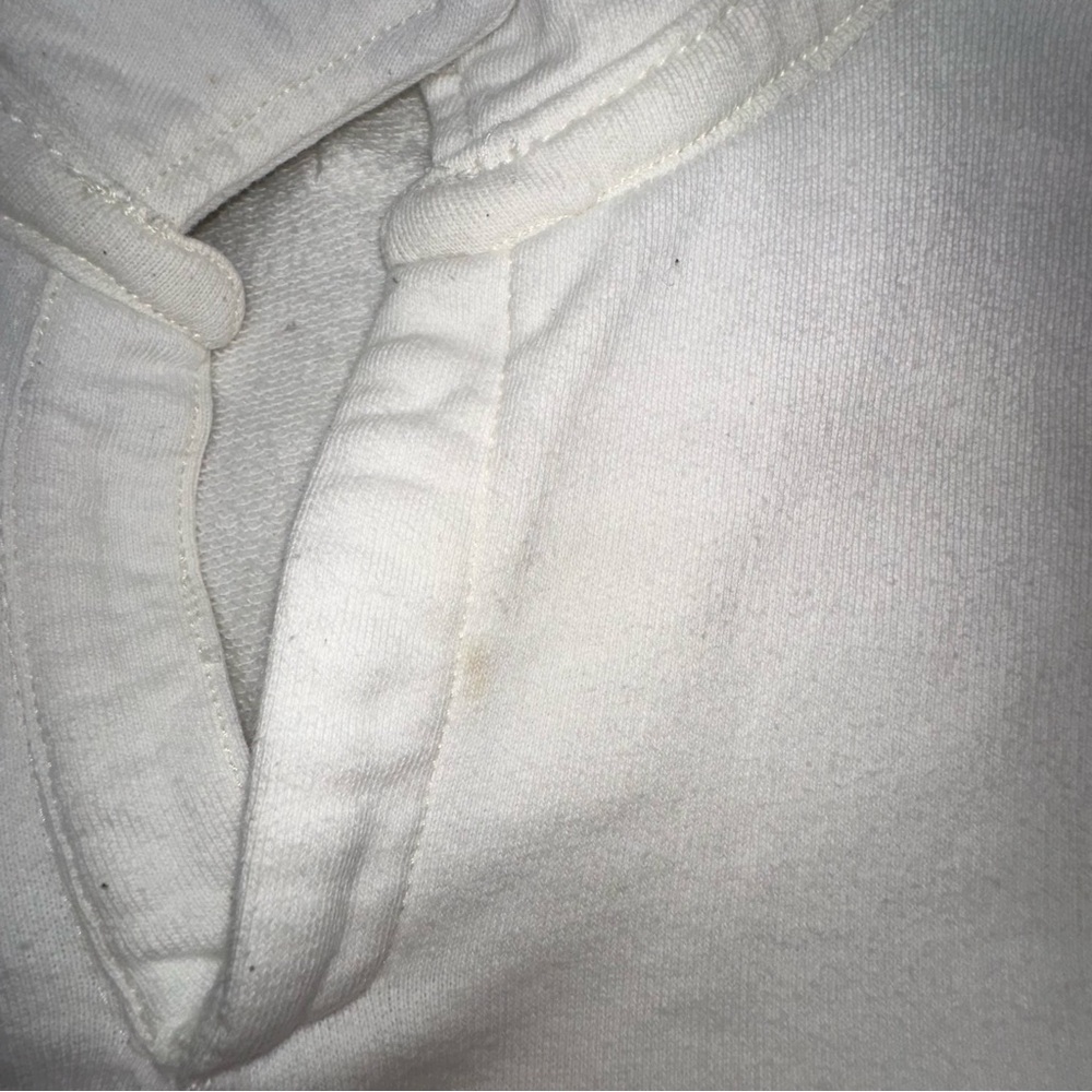 FP Movement Free People White French Terry V-Neck Oversized Polo Sweatshirt Lg - Picture 15 of 15